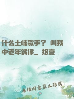 什么土味歌手？請叫我中老年偶像