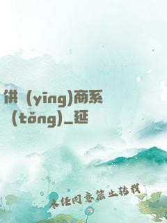 供應(yīng)商系統(tǒng)