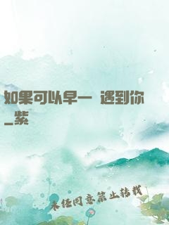 如果可以早一點遇到你
